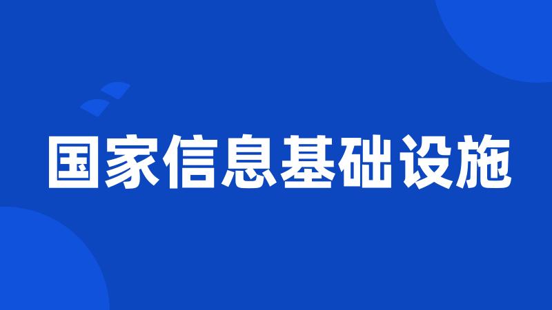 国家信息基础设施