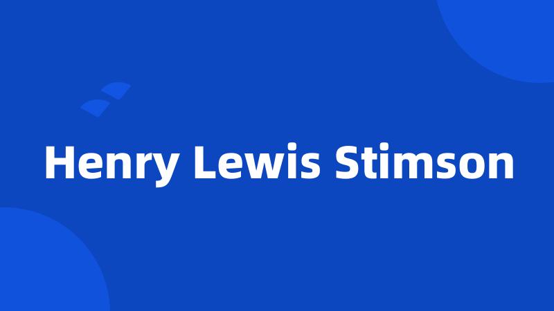 Henry Lewis Stimson