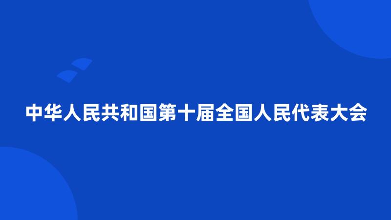 中华人民共和国第十届全国人民代表大会