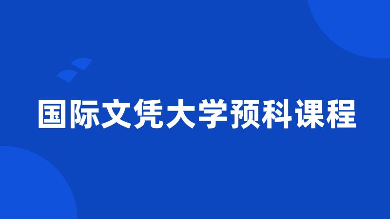 国际文凭大学预科课程