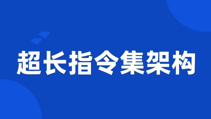 超长指令集架构