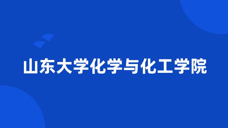 山东大学化学与化工学院