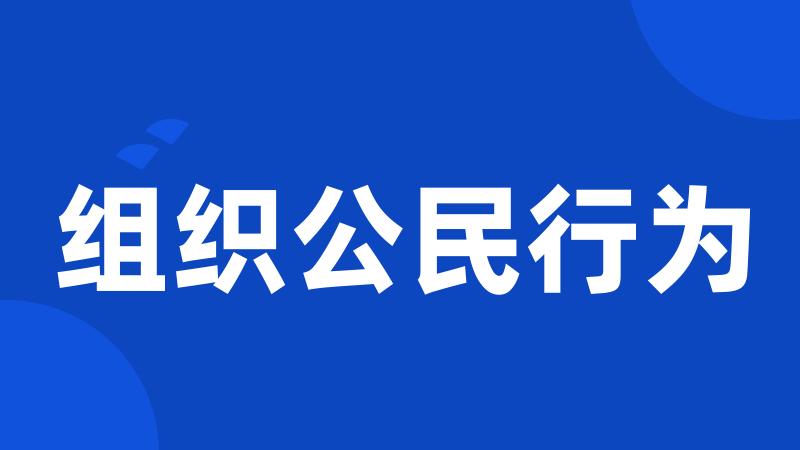 组织公民行为