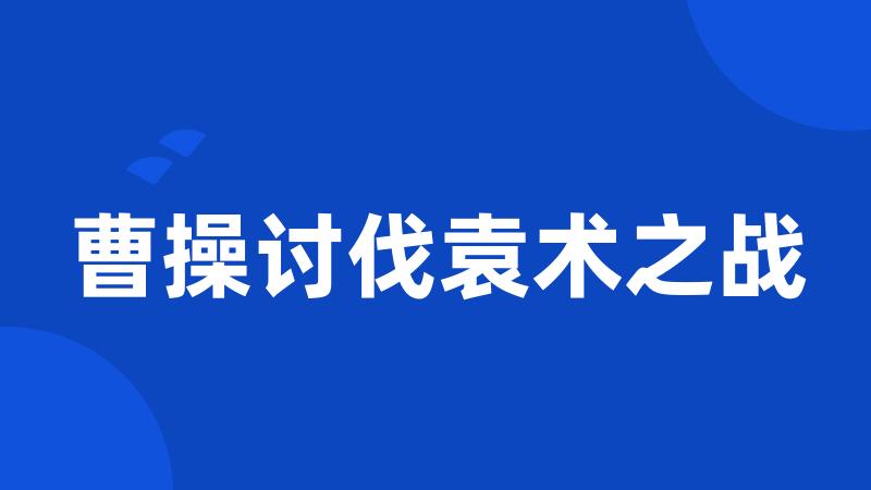 曹操讨伐袁术之战