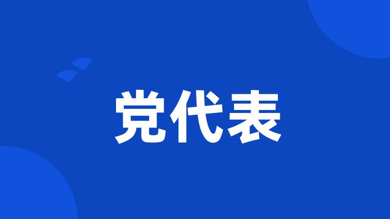 党代表