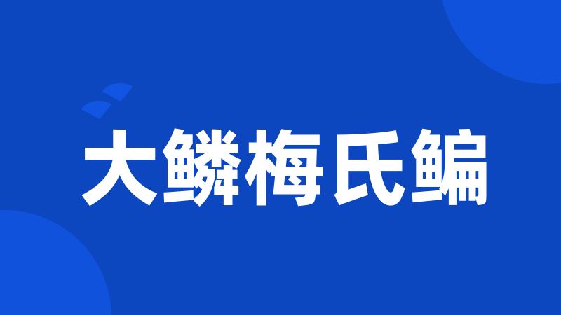 大鳞梅氏鳊