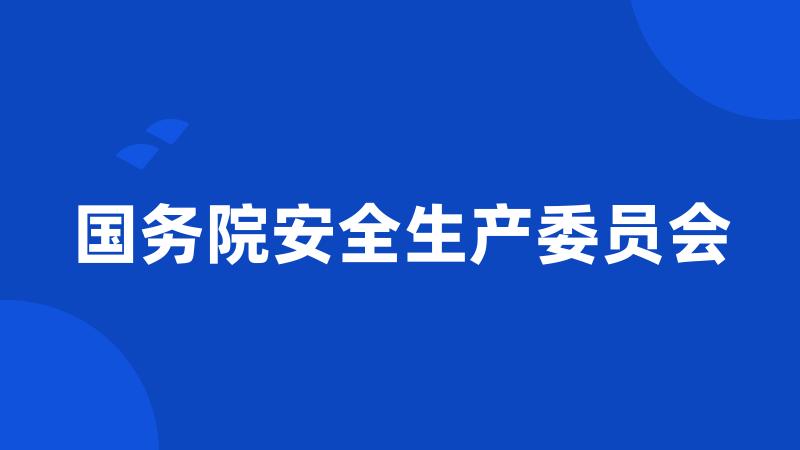 国务院安全生产委员会