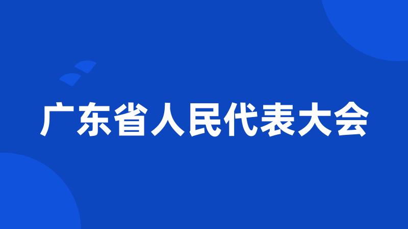 广东省人民代表大会