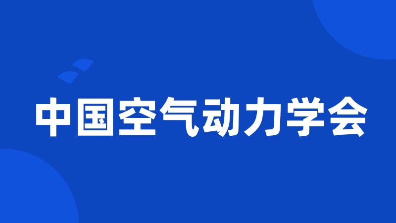 中国空气动力学会