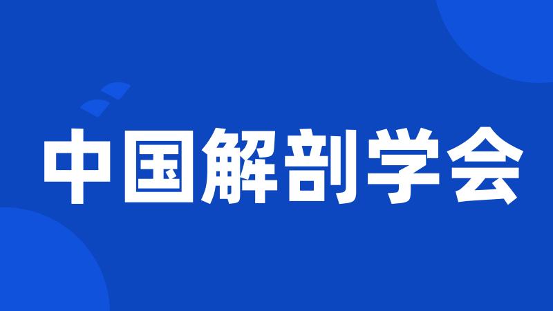 中国解剖学会