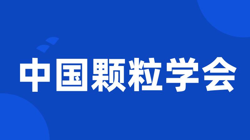 中国颗粒学会