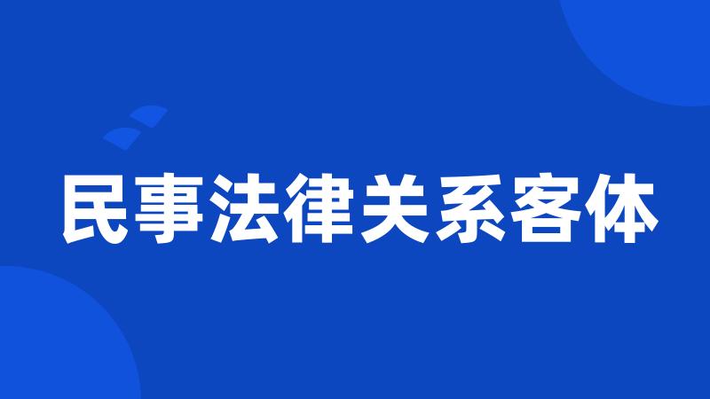 民事法律关系客体