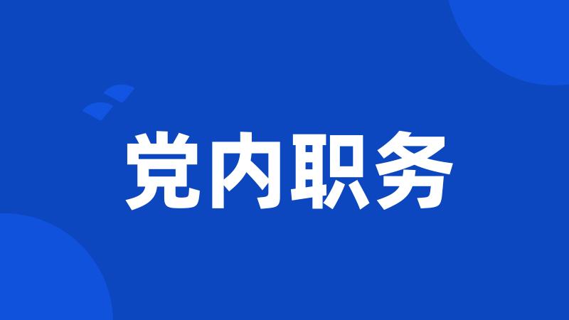 党内职务