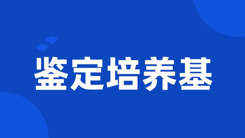 鉴定培养基