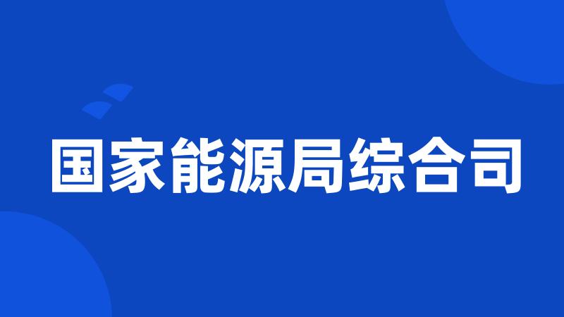 国家能源局综合司