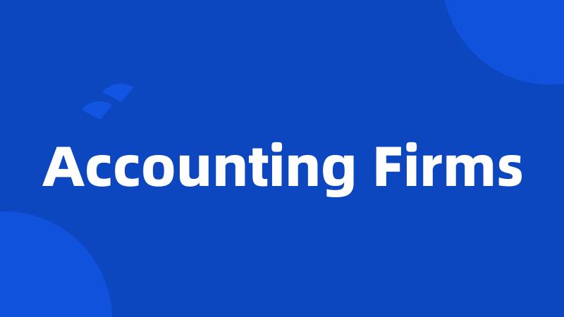 Accounting Firms