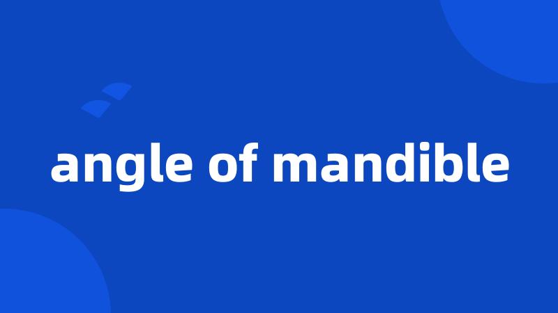 angle of mandible