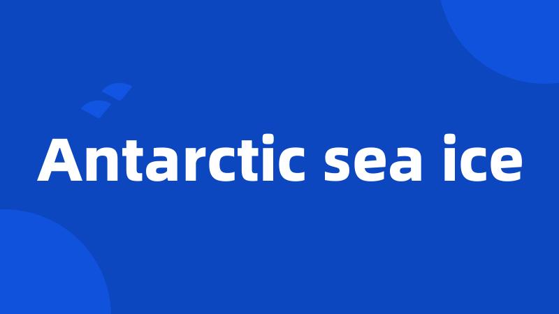 Antarctic sea ice