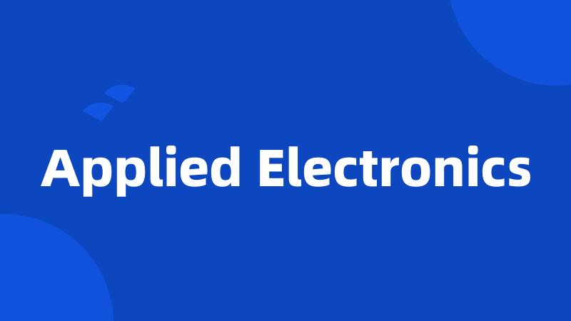 Applied Electronics