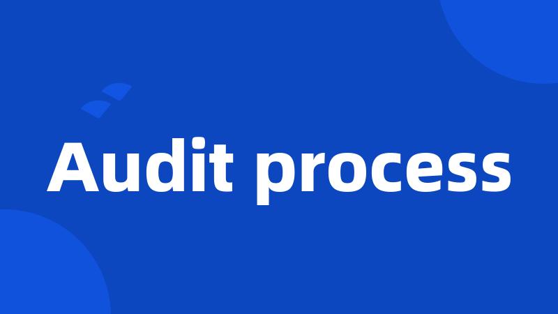 Audit process