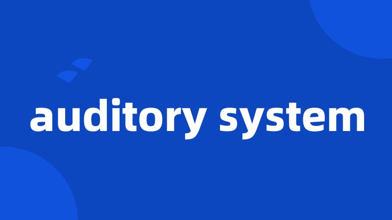 auditory system