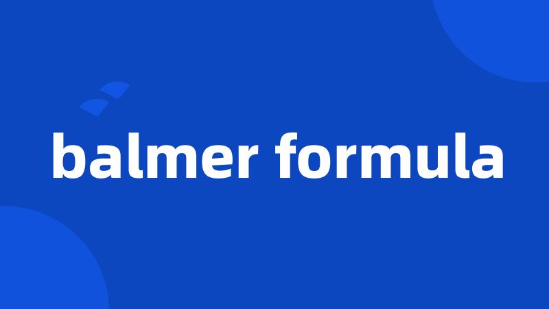 balmer formula