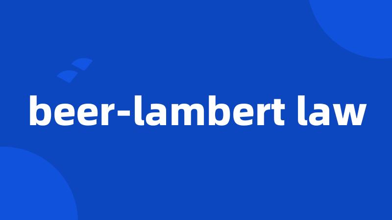 beer-lambert law