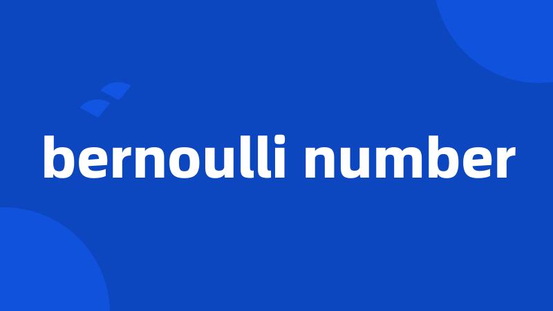 bernoulli number