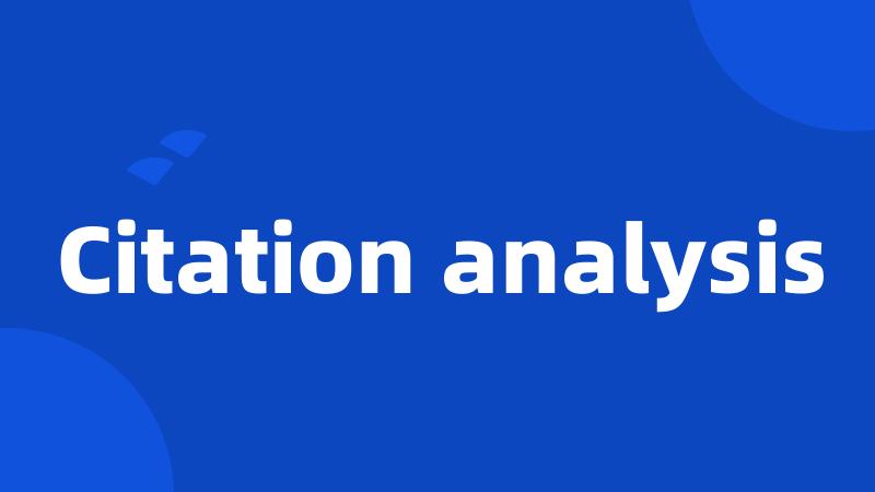 Citation analysis