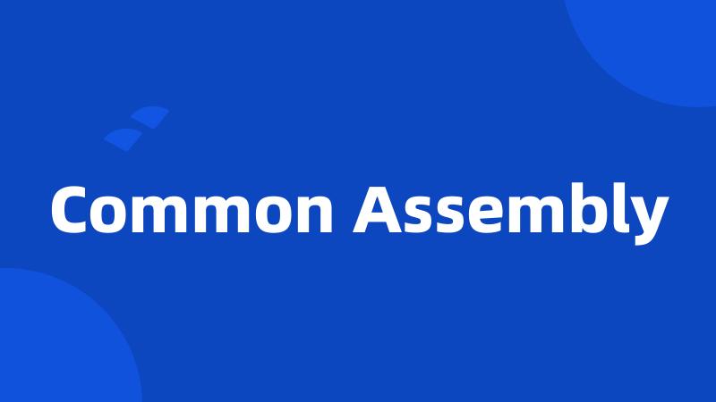 Common Assembly