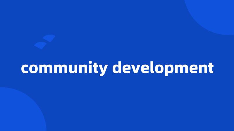 community development