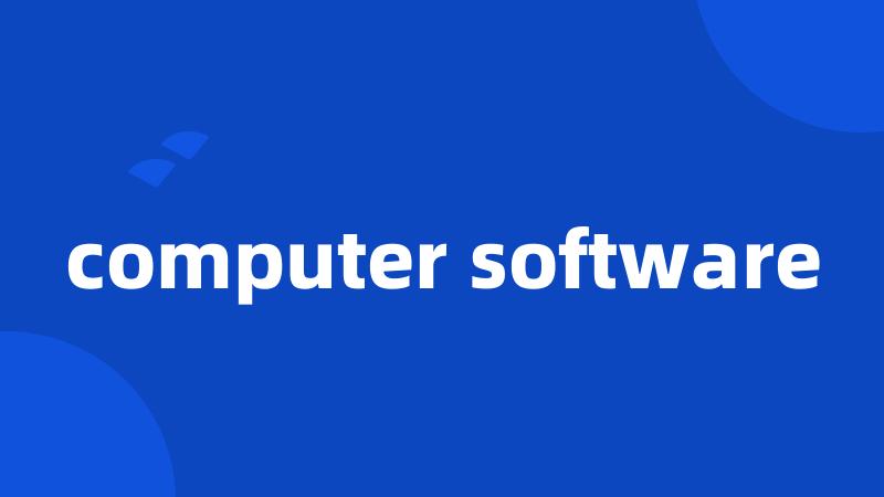 computer software