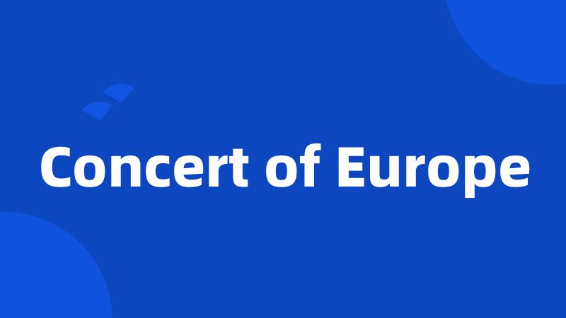 Concert of Europe