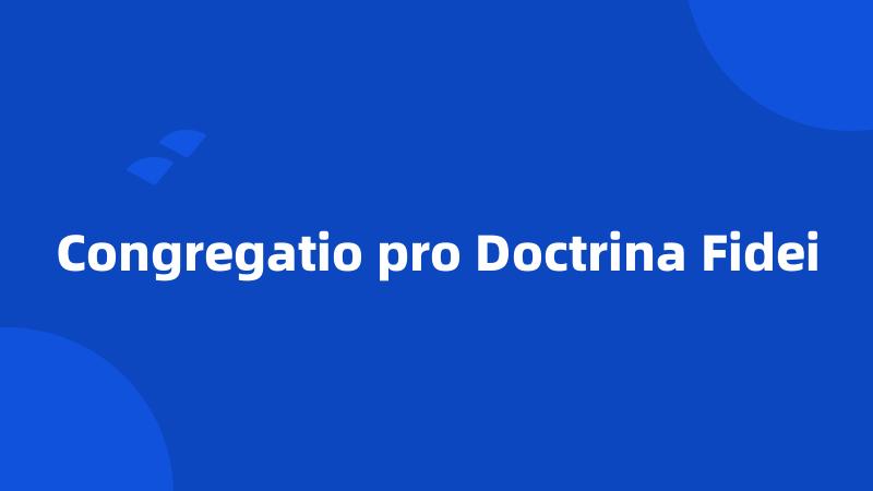 Congregatio pro Doctrina Fidei