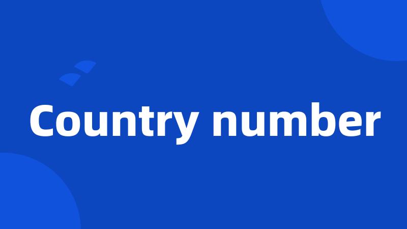 Country number