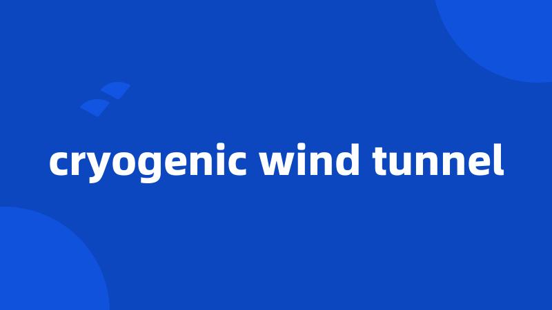 cryogenic wind tunnel