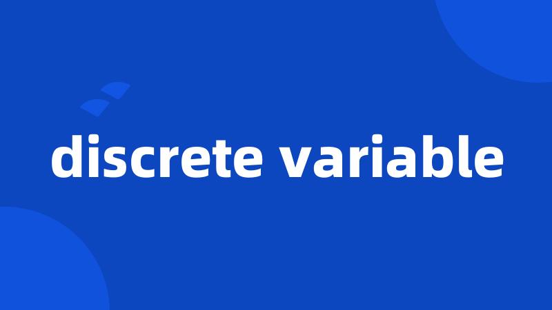 discrete variable