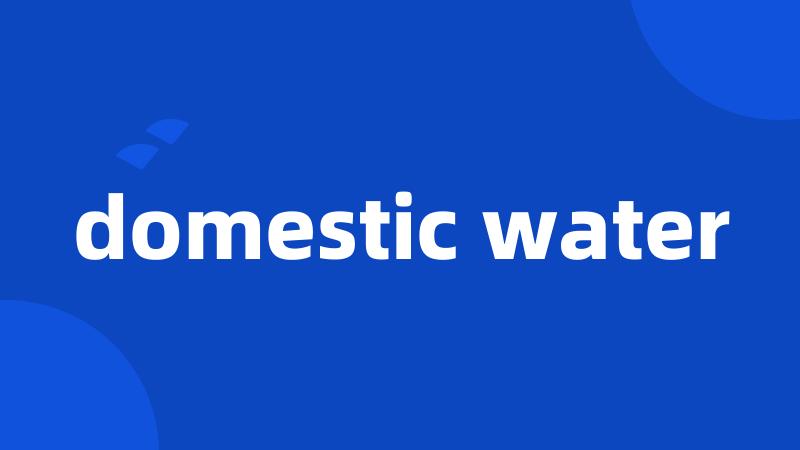 domestic water