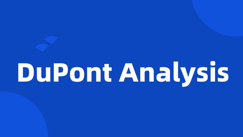 DuPont Analysis