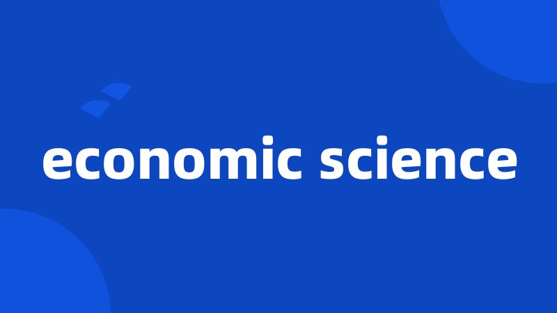 economic science