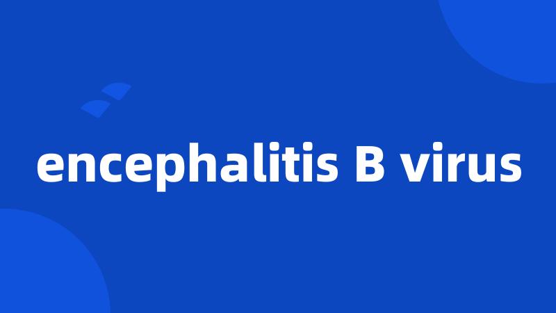 encephalitis B virus