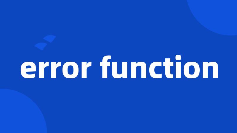 error function