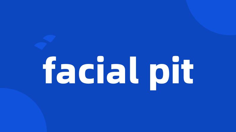 facial pit