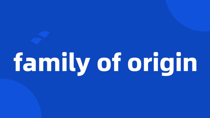 family of origin