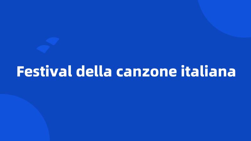 Festival della canzone italiana