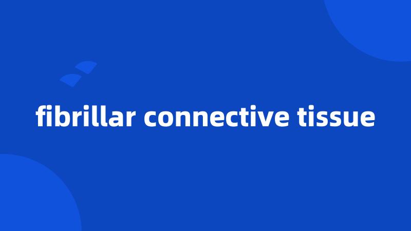 fibrillar connective tissue