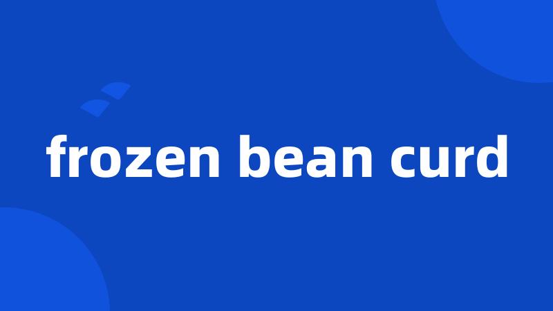 frozen bean curd