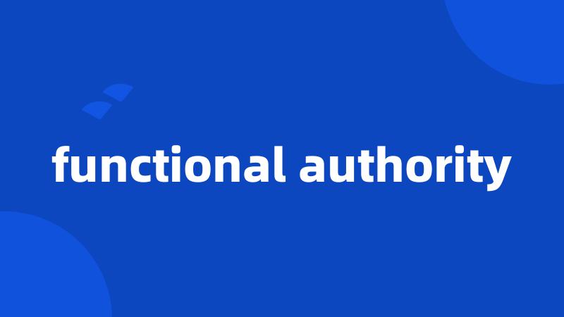 functional authority