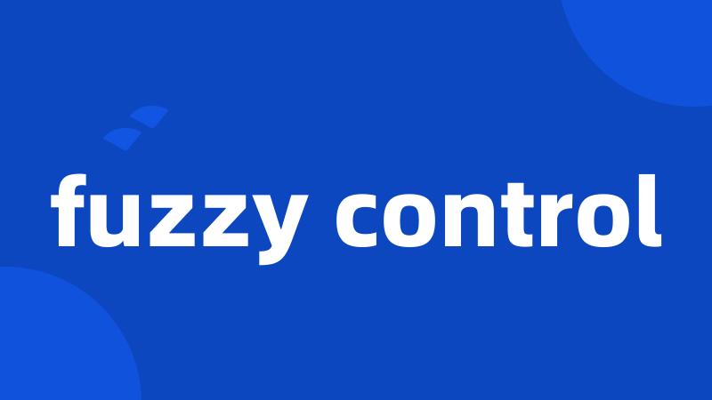 fuzzy control