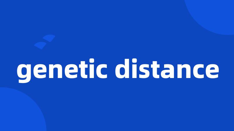 genetic distance